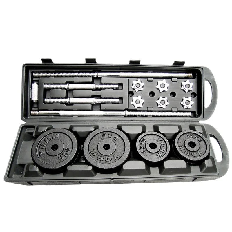 High Quality Cast Iron Adjustable Sports Gym Equipment 15kg 30kg 50kg Fitness Dumbbell and Barbell Set for Training