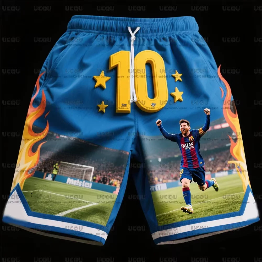 Classics Male Adult Sports Boys Men Kids M-Messi Clothing Mens Team Training Uniform Soccer Trousers 10 Football Jersey Shorts