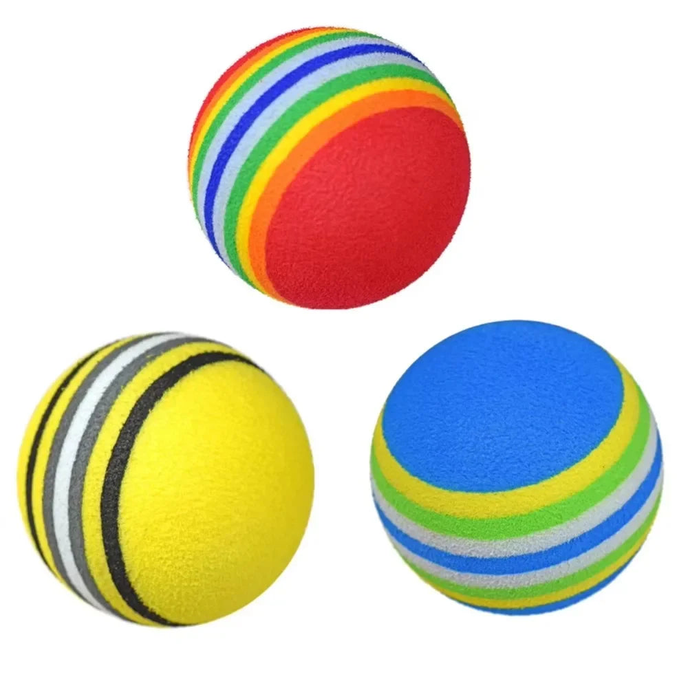 10PCS Foam Golf Balls Indoor Swing Training Practice Balls Rainbow Sponge Balls Golf Beginners Flexible Training Aid Accessories