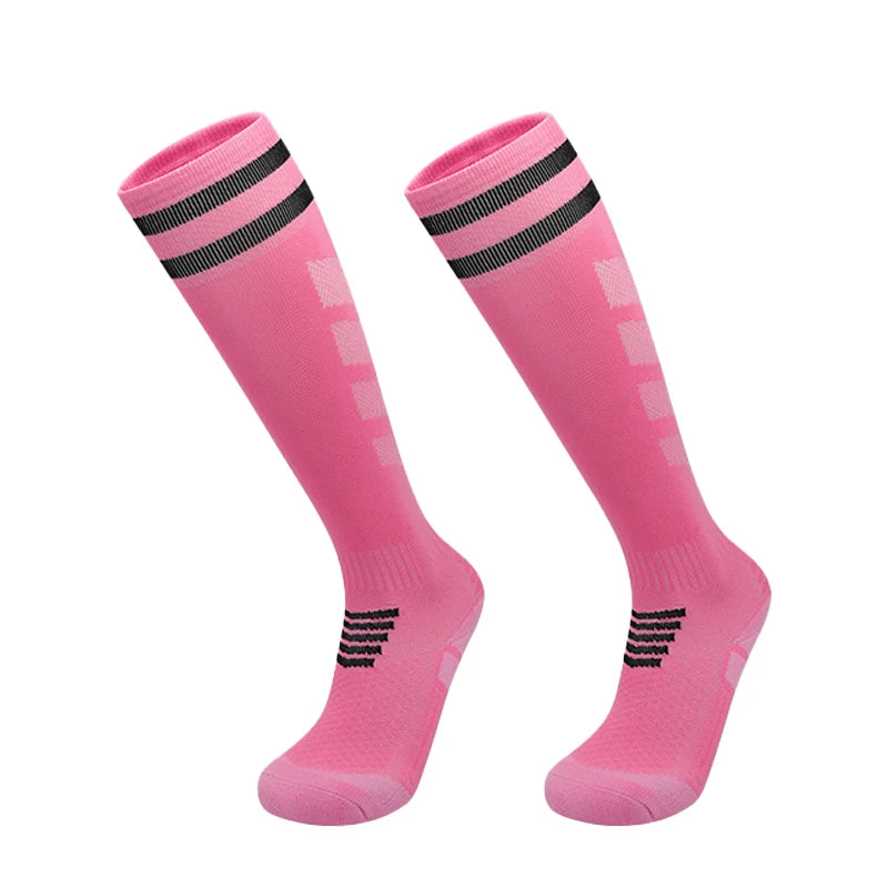 Towel Bottom Soccer Socks Breathable Knee High Training Long Stocking Adults Youths Kids Practical Competition Football Socks
