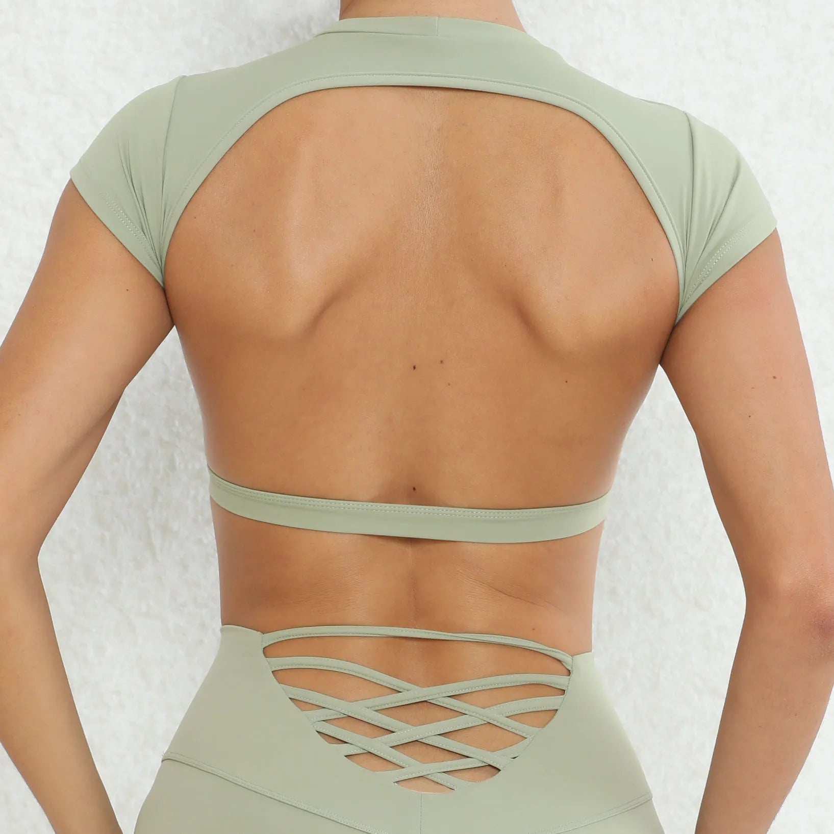 New Sports Shirts Breathable Workout Sportswear Fitness Backless Yoga Clothing Chest Pads Sport Crop Tops Gym Top Women