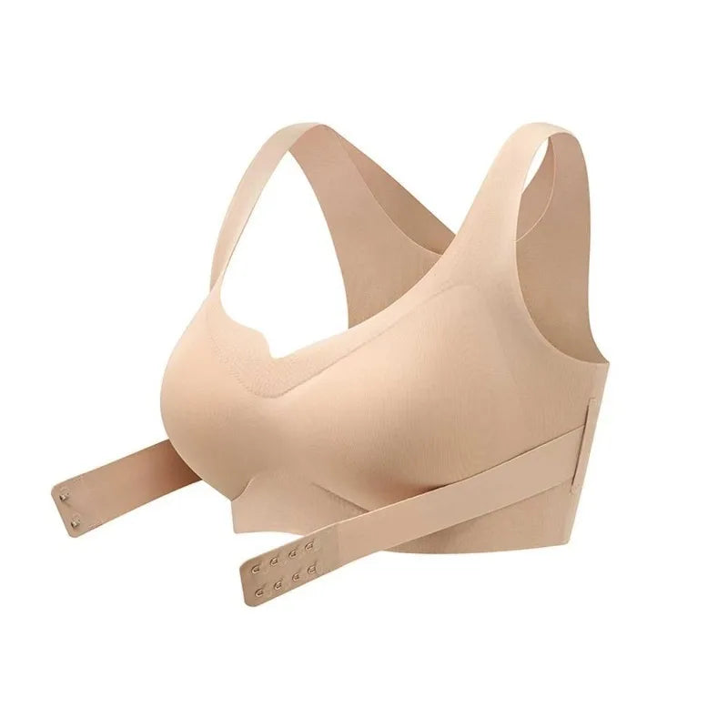 Front - Closure Push - Up Sports Bra for Women: Anti - Sagging, Posture - Correcting, and Seamless for A Sleek Look
