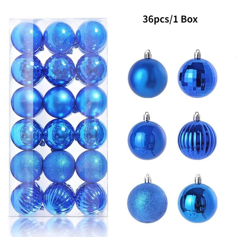 24/36Pcs Christmas Balls 4CM Ball Christmas Tree Pendant Ornaments for Home Party Decor 2025 New Year Navidad Gifts Accessories