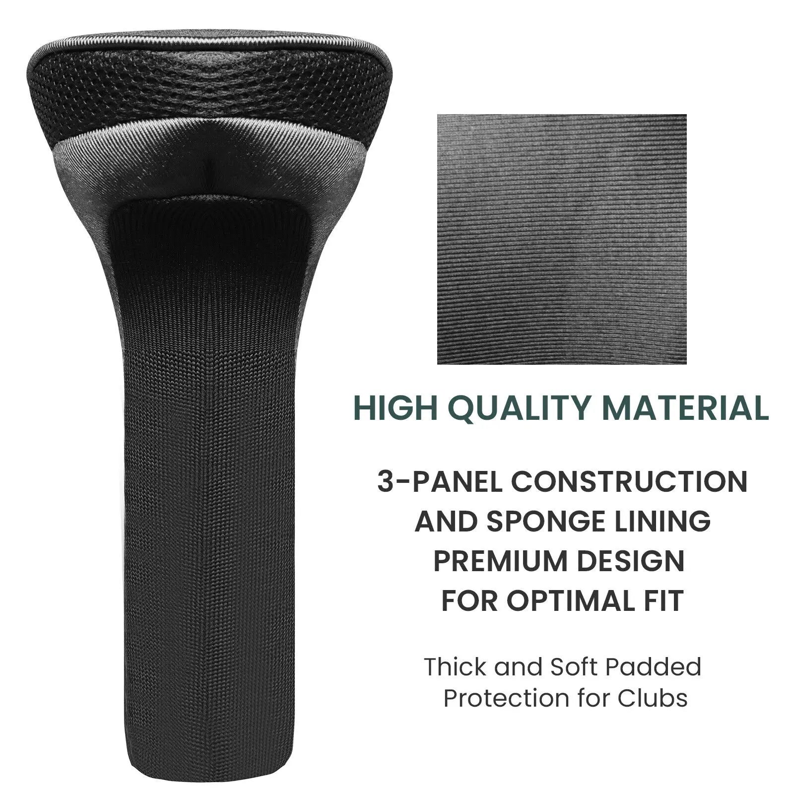 Golf Club Head Covers for Woods Driver Fairway Hybrid Value 4 Pack, Long Headcover Interchangeable Accessories