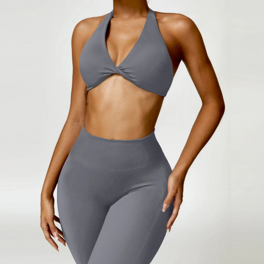 2 Pieces Yoga Set Women Gym Tracksuit Sport Bras Fitness Leggings Outfits Workout Suits Ladies Training Clothes Sets Sportwear