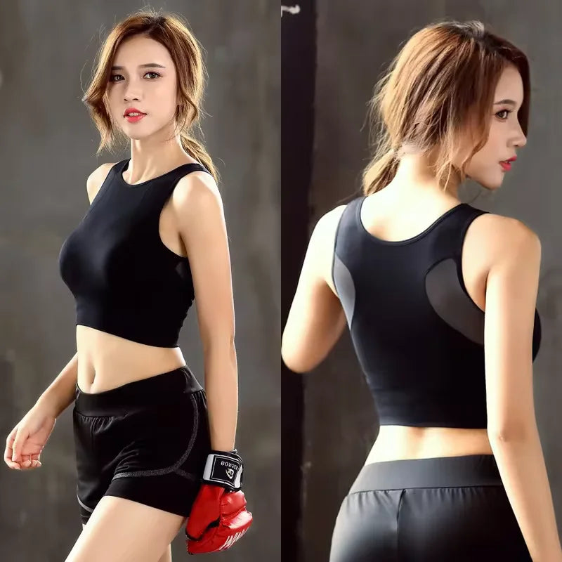 Women's Workout Sports Bras Fitness Padded Bra Yoga Crop Tank Tops Sports Bra Shock-absorbing Ring Free Vest Fitness Bralette