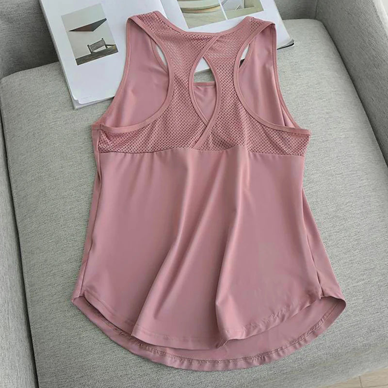 Yoga Clothing Women Sports Tops Hoodie Loose Sleeveless Running Training Quick Dry T-Shirt Sexy Outside Fitness Tank Tops