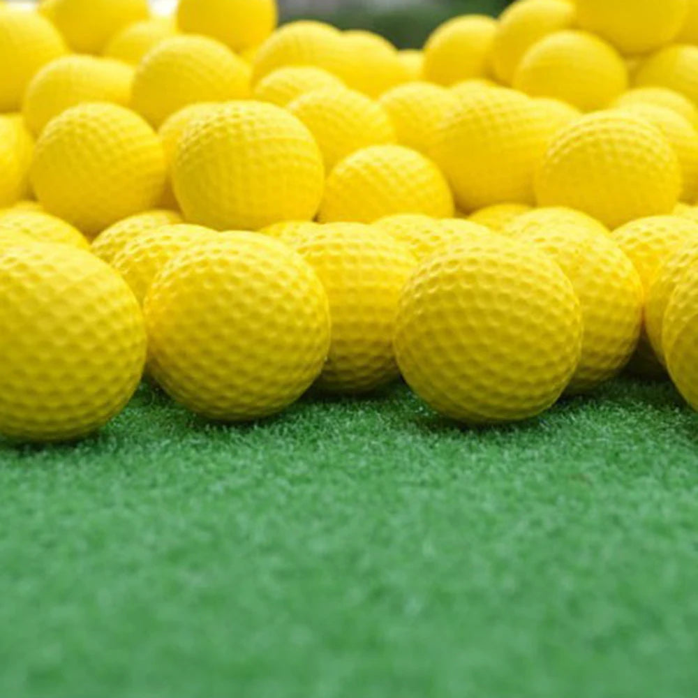 PGM 10pcs Yellow PU Golf Balls Sponge Elastic Indoor Outdoor Practice Single Layer Training Ball Golfs Accessories Gifts
