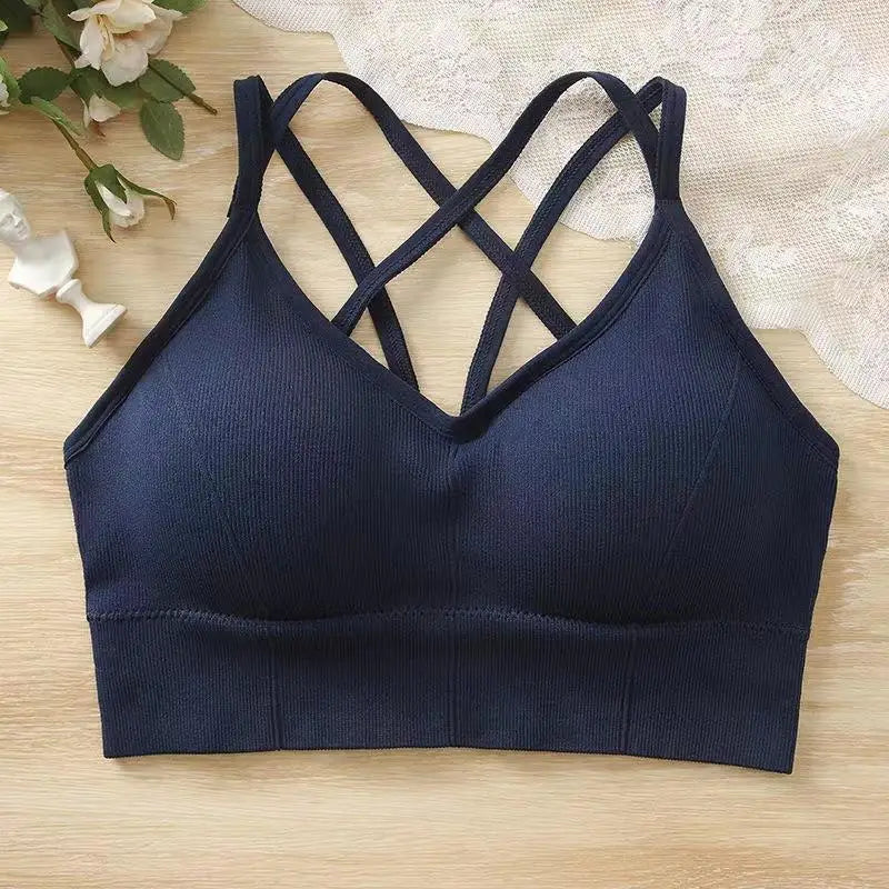Breathable Sports Bra Anti-sweat Fitness Top Seamless Yoga Bra Shockproof Crop Top Women Push up Sport Bra Gym Workout Top