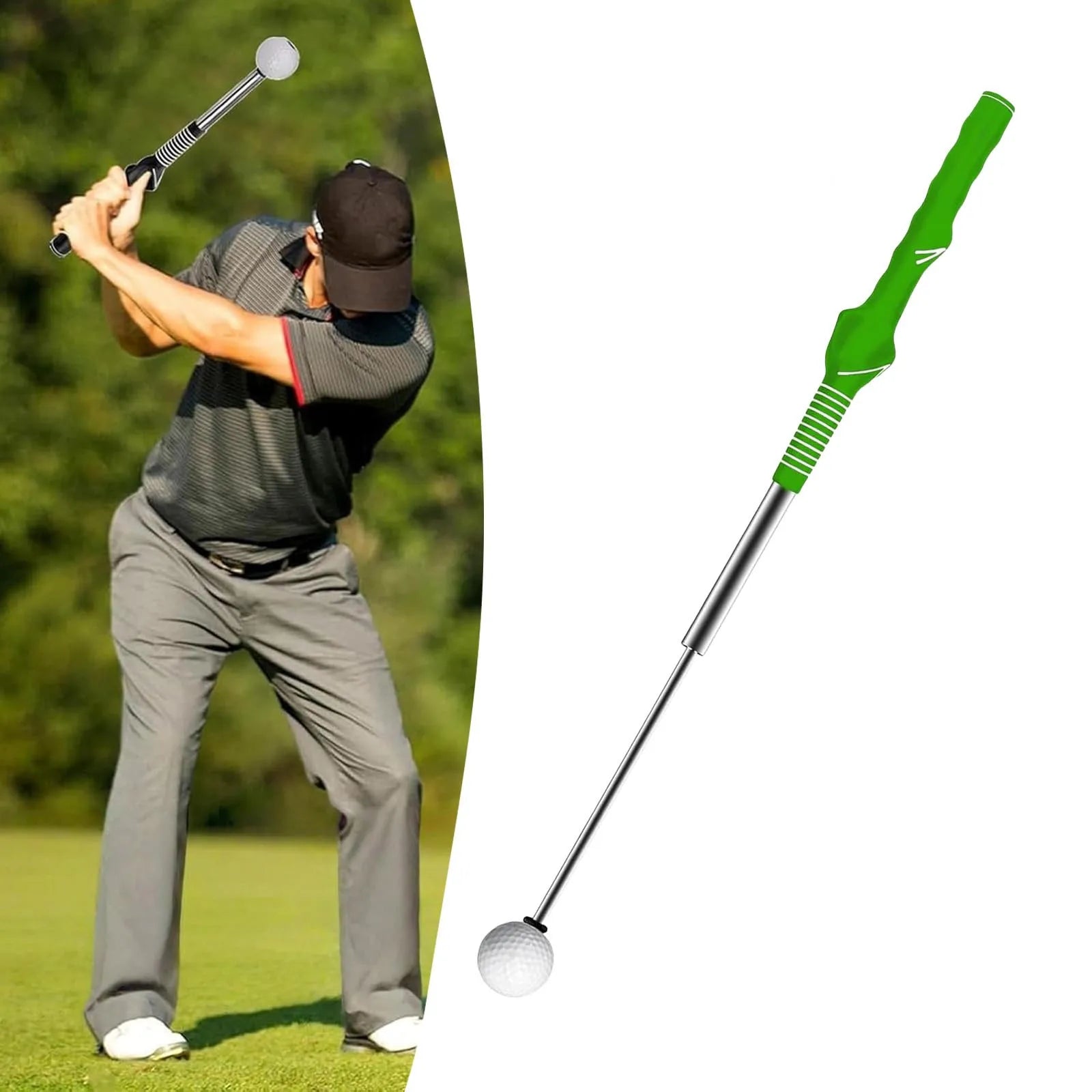 Outdoor Retractable Golf Swing Clubs Retractable Swing Practice Stick Golf Swing Correcting Gesturer Training Aids Supplies