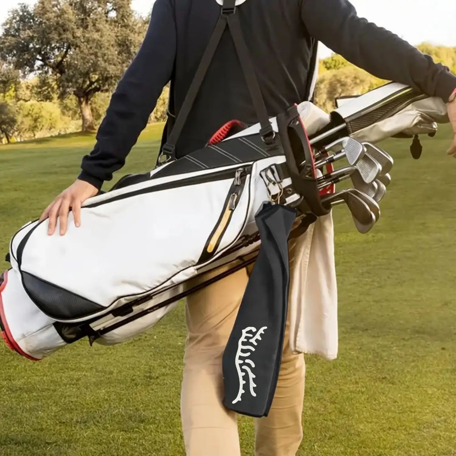 Funny Tiger Microfiber Premium Golf Towel, Embroidered Golf Towels for Golf Bags for Men&Women, Golf Accessories for Men Golfers