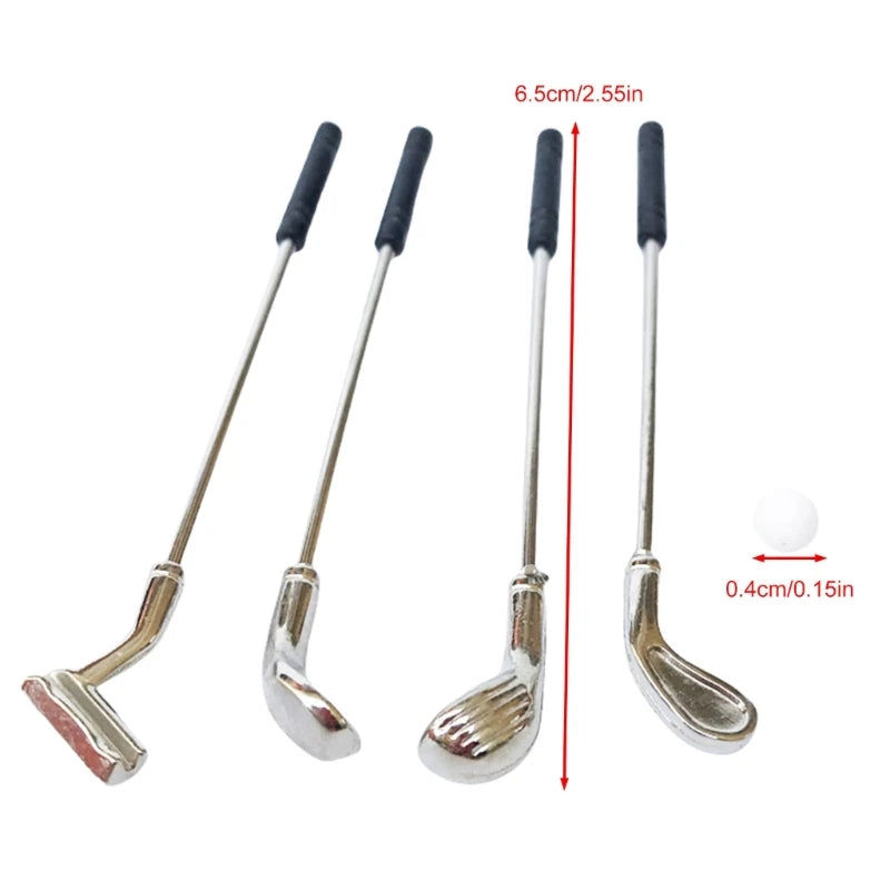 5pcs 1/12 Golf Club Set With Balls Dollhouses Accessories For Outdoor Scene Decoration And Craft Model Project Display