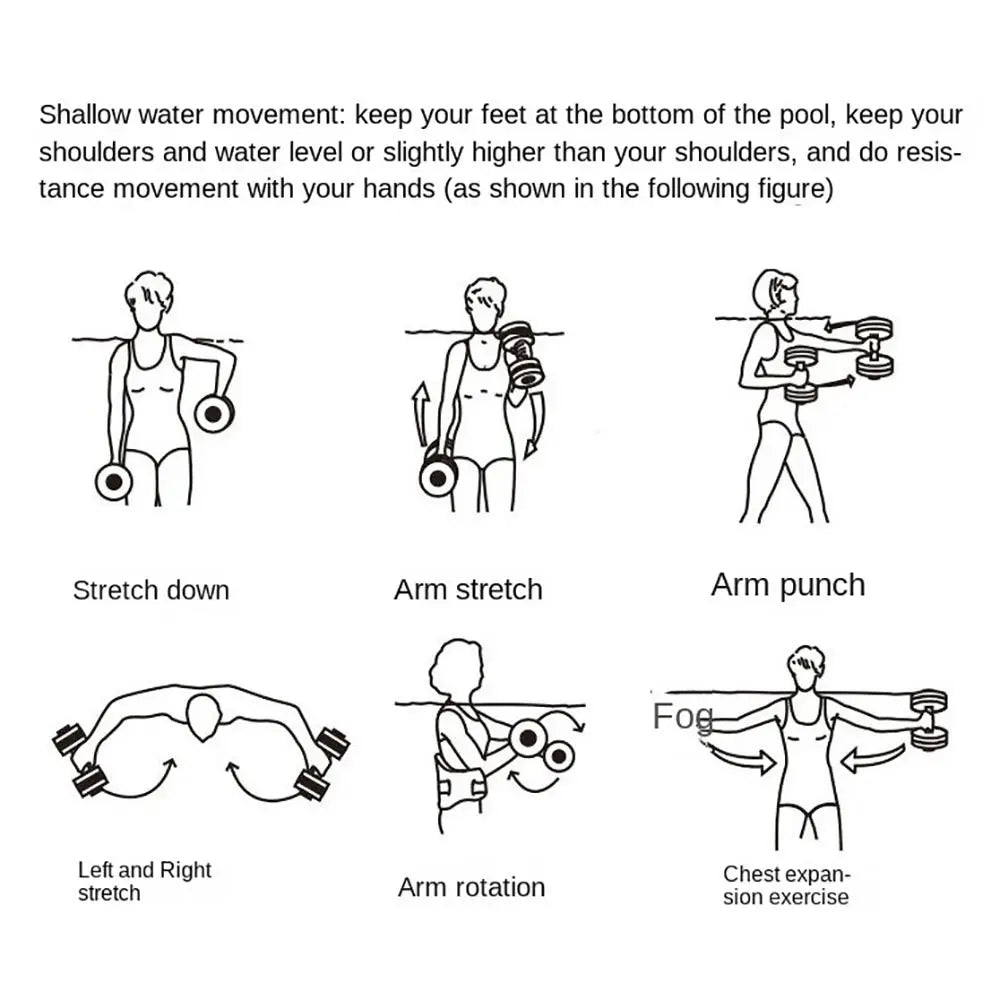 Multicolor EVA Water Dumbbell Pool Exercise Floating Dumbbell Aquatic Exercise Dumbbells Water Sports Aerobic Fitness Equipment