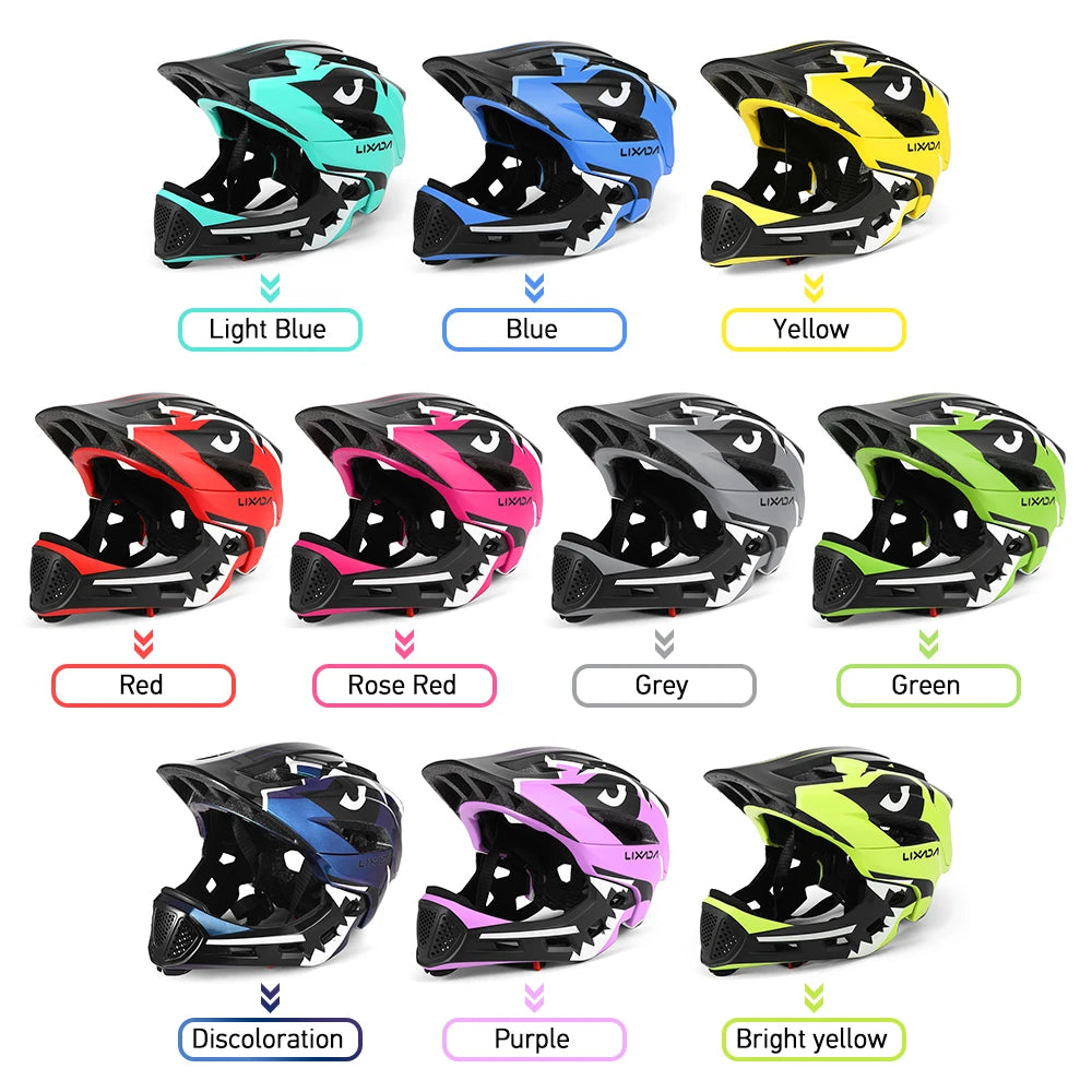 Kids Detachable Full Face Bike Helmet Ultralight Cycling Sports Safety Helmet for Skateboard Scooter Roller Skating