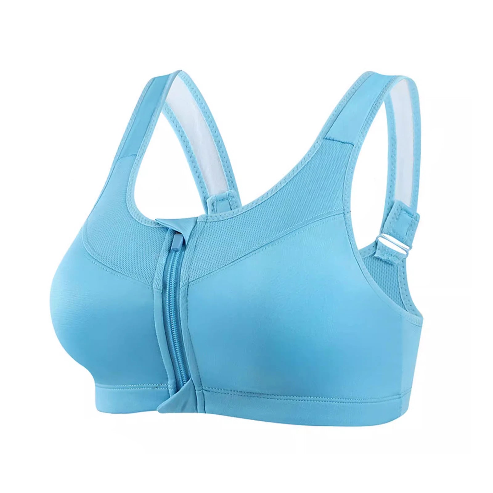 IUSIBRALEA Front Zipper Sports Bra for Women High-Impact Support Shockproof Running Gym Yoga Breathable Comfort Activewear