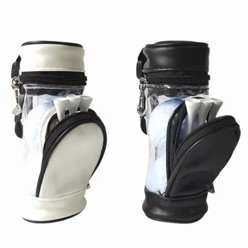Portable Small Golf Ball Bag Carrier Tee Holder Storage Case Pouch with 3 Balls and 3 Tees Set for Training Practice Accessories