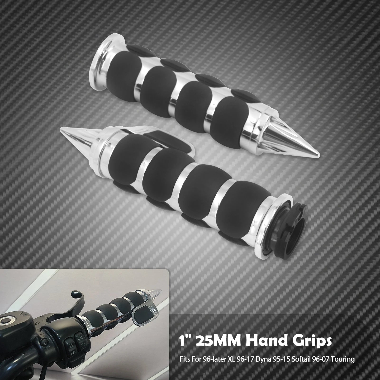 1" Motorcycle Hand Grips 25mm Handlebar Handle Bar For Harley Touring FLHR Softail Fat Boy Sportster XL 883 1200 Dyna For Honda