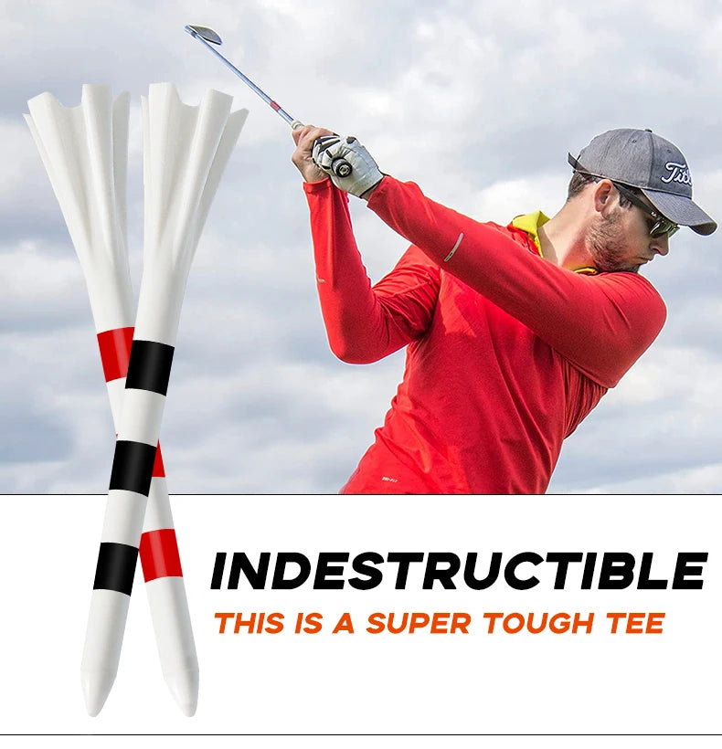 20 Pcs Golf Tees Stand Printing Scale Unbreakable Reduces Friction Golf Tees Plastic Side Spin 5 Prongs Tee Golf Supplies