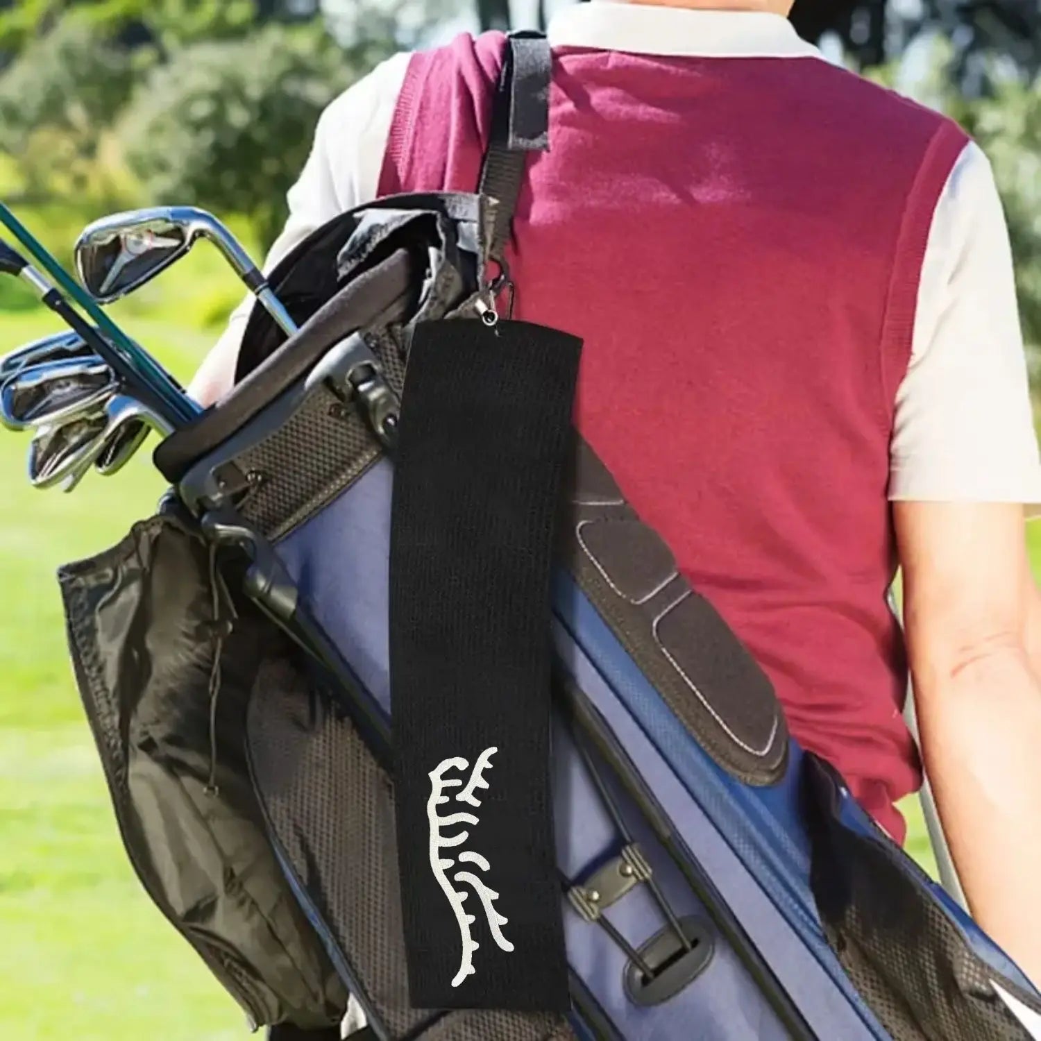 Funny Tiger Microfiber Premium Golf Towel, Embroidered Golf Towels for Golf Bags for Men&Women, Golf Accessories for Men Golfers