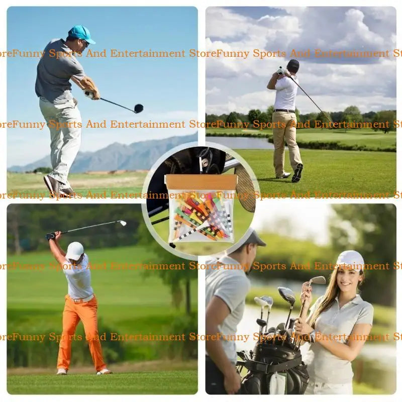 C4DE Golf Tees Golf Balls Bag With Clip Light Weight Golf Tees Holder Clear Storage Bags Outdoor Sports Golf Supplies