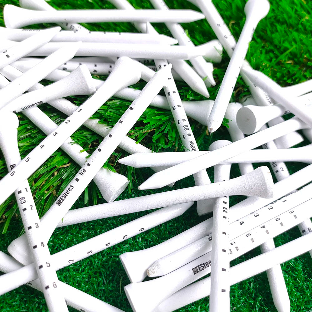 50pcs Premium Wooden Golf Tees with Height Markers - Non-slip Design for Perfect Ball Position Durable Golf Accessories
