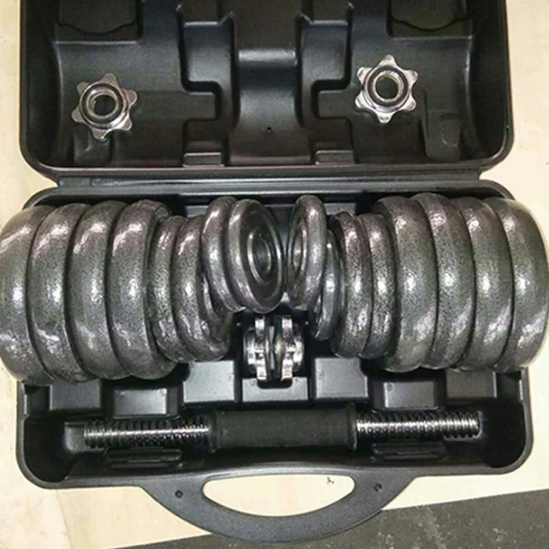 High Quality Cast Iron Adjustable Sports Gym Equipment 15kg 30kg 50kg Fitness Dumbbell and Barbell Set for Training