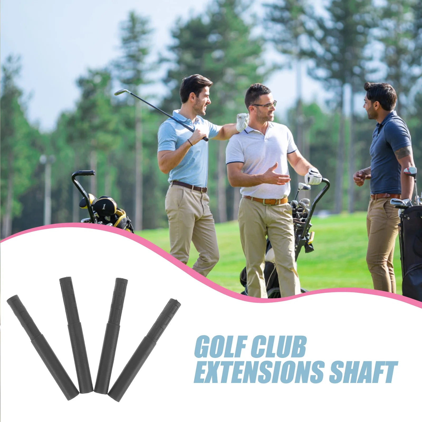 4 Pcs Golf Shaft Extensions Carbon Fiber Golf Club Extenders Adjustable Golf Training Aids Golfer Gear Golf Supplies Golf Club