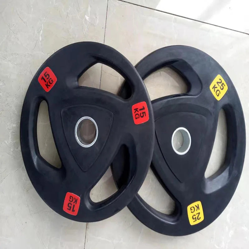 Unisex Rubber Barbell Plate Set 2.5-30kg Gym Weight Plate Set Hot Selling Standard Color Barbell Plates