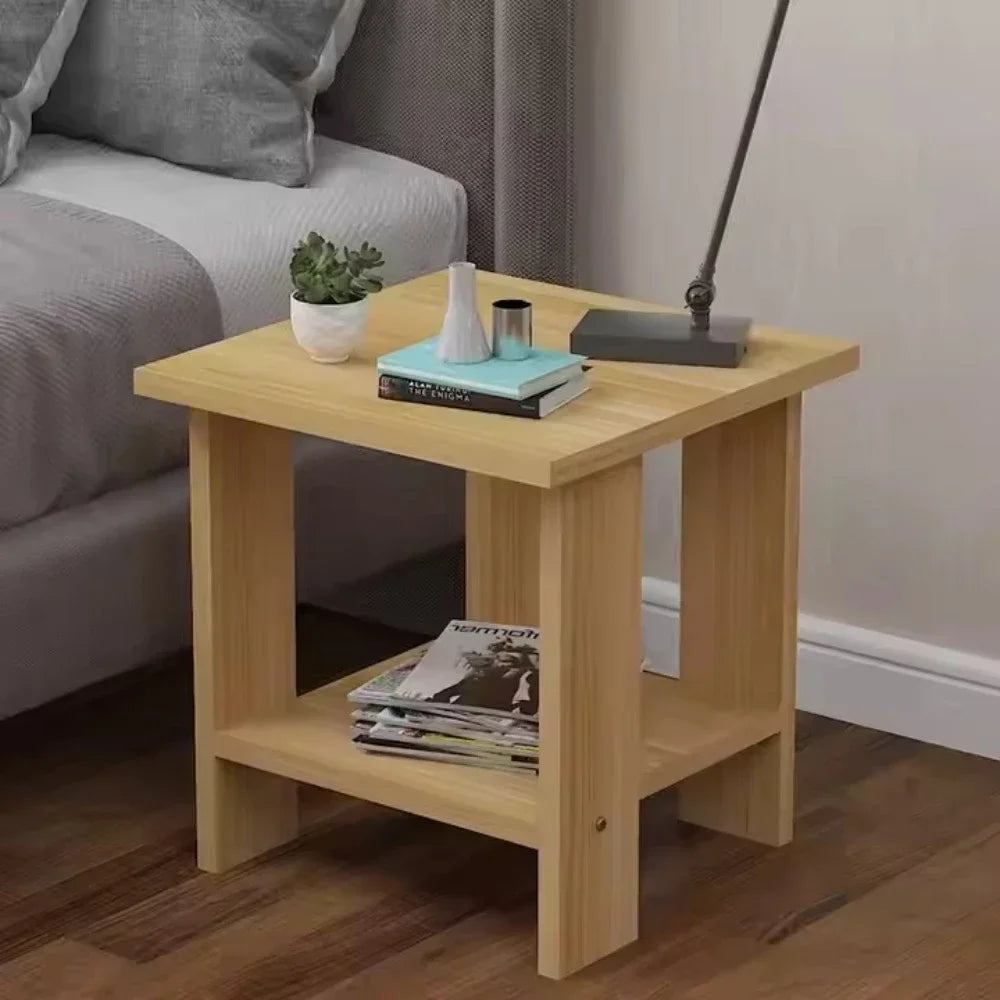 Simple Bedside Table Solid Wood Stable Load-bearing Capacity Multi-layer Stable Large Storage Area Modern Home Bedroom Furniture