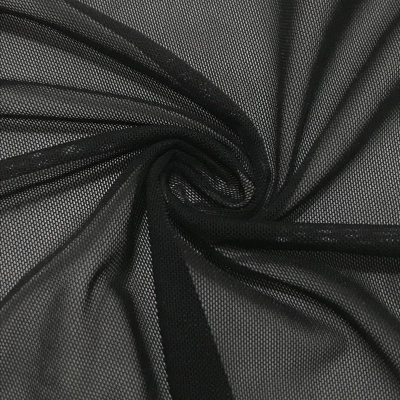 High-elastic Ultrafine Power mesh Net fabric Nude Flesh color 4 Way Stretch Spandex Mesh Underwear Stocking Yoga clothing fabric