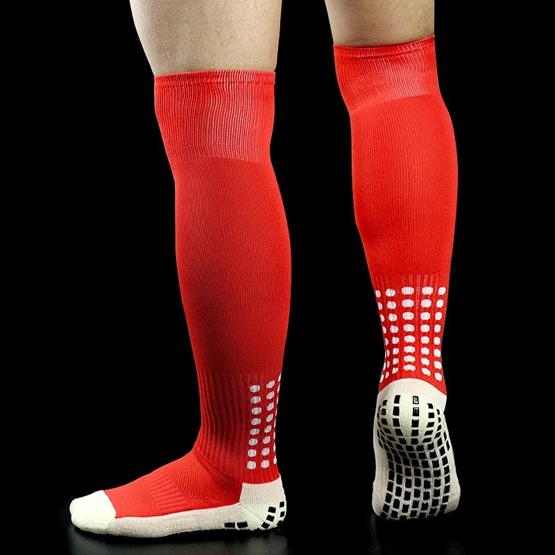 1 Pair of Men's Professional Soccer Socks - Anti-Slip Silica Gel Sweat Absorbing Athletic Sport Socks Super Bowl Football Socks