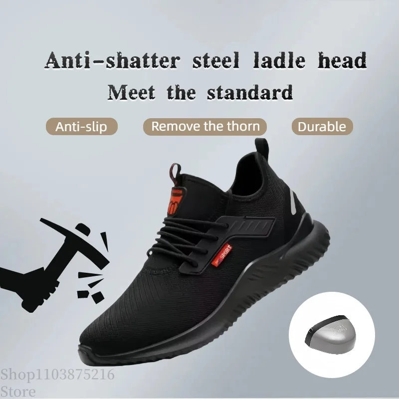 Men's safety shoes are characterized by steel toe protection, impact resistance, good breathability, durability and safety.