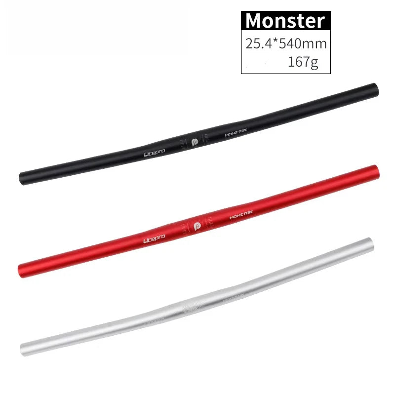 Folding Bike Horizontal 25.4*540/580mm Aluminium Alloy Ultra Light Handlebars Bicycle Parts