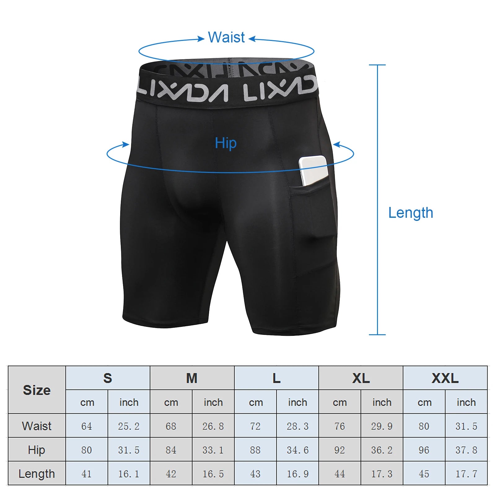 Lixada 3-Pack Men’s Sports Shorts – Active Workout Underwear with Pocket