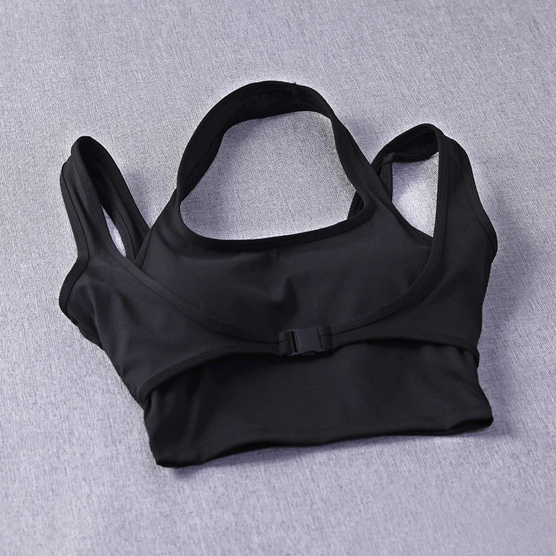 Women's High-Intensity Sports Bra - Running Yoga Top, Push-Up Support, Cross-Back Design, Built-In Layer, Outdoor-Ready