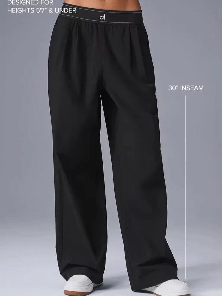 2025 Sports Yoga Pants Women High Waist Summer Casual Straight Leg Pants Comfortable Versatile Solid Trousers Women Clothing