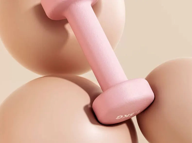 Yoga Flat Head Scrub Impregnated Plastic Dumbbells For Men And Women Home Exercise Sports Equipment Solid Cast Iron Dumbbells