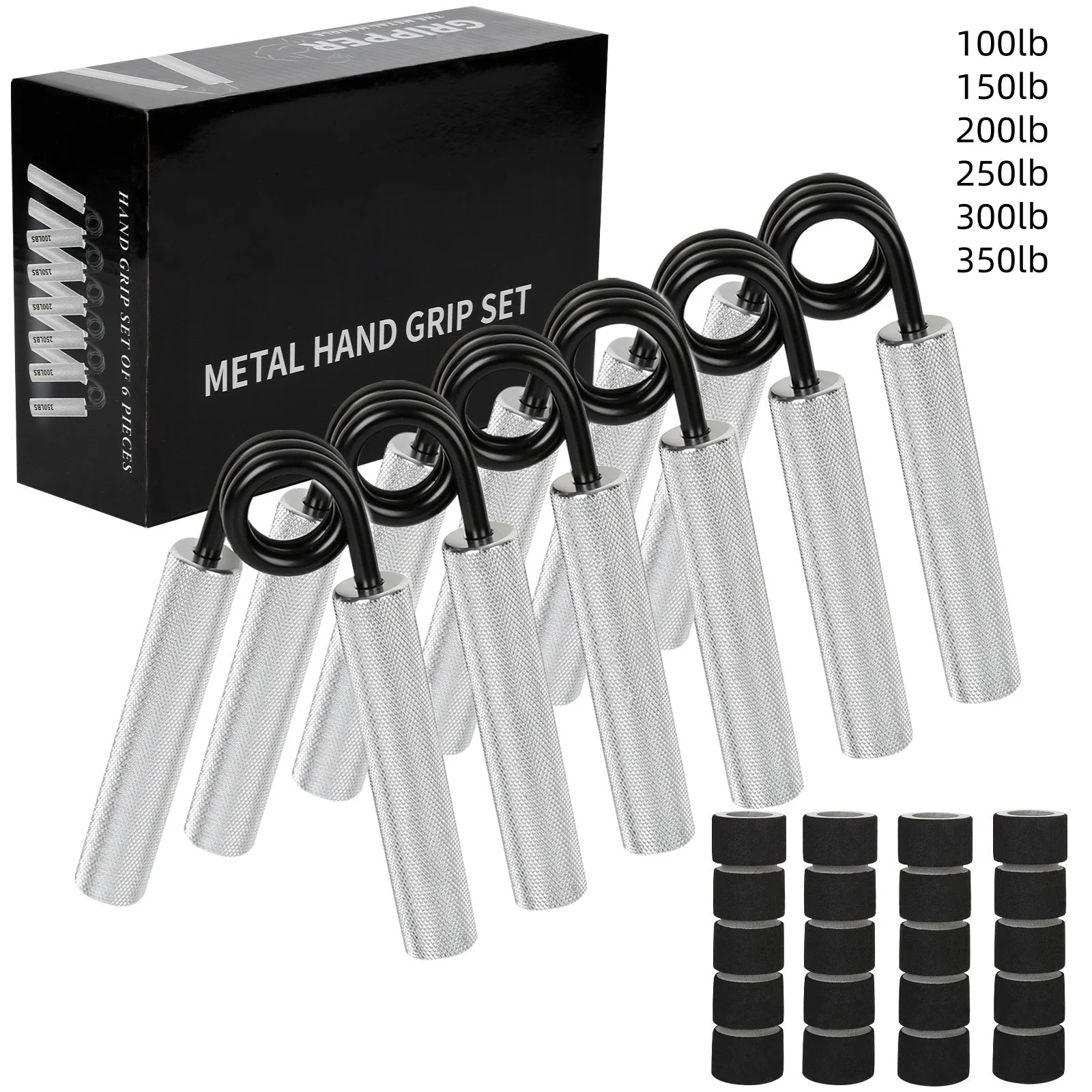 Aluminum Alloy Hand Gripper Spring Steel Sponge Sleeve Home Gym Fitness Equipment Men Arm Finger Strength Training Workout