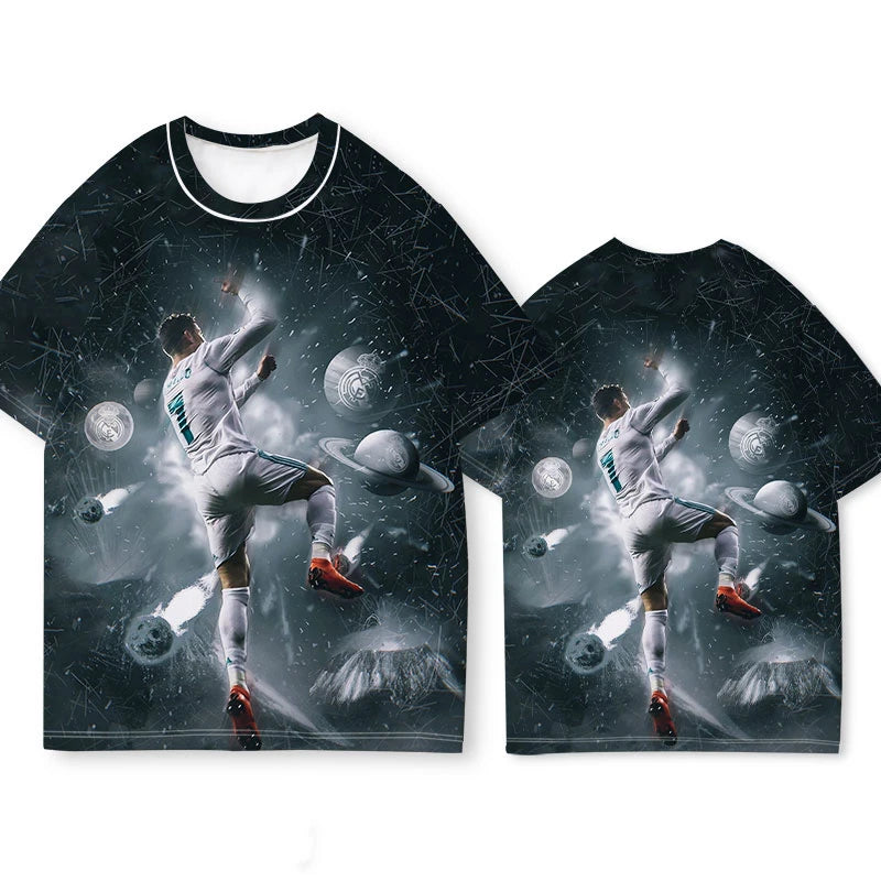 Soccer Star T-shirt Short Sleeve Men and Women Summer 2025 New C Rom Training Clothes Body Shirt Quick Dry and Breathable