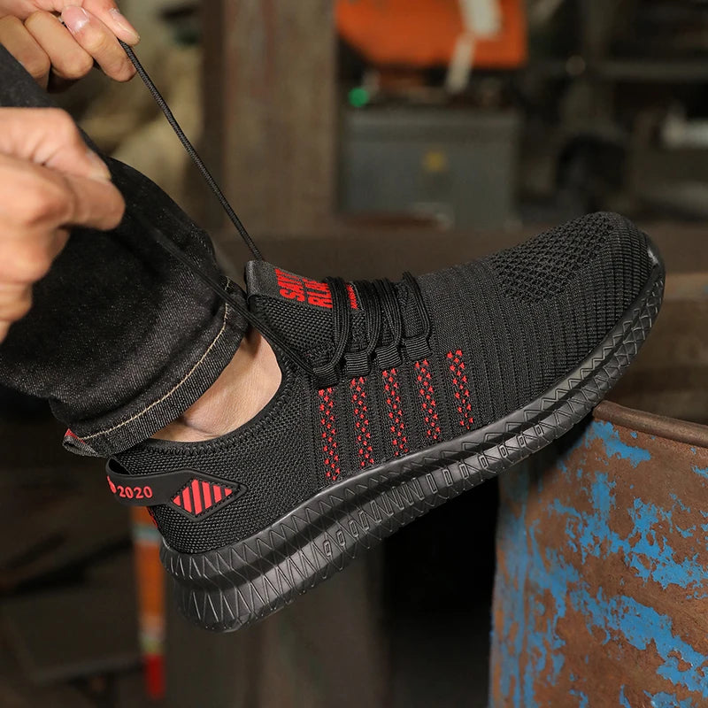 Men's work safety shoes are anti smashing, anti piercing, anti slip, wear-resistant, and outdoor fashionable sports shoes