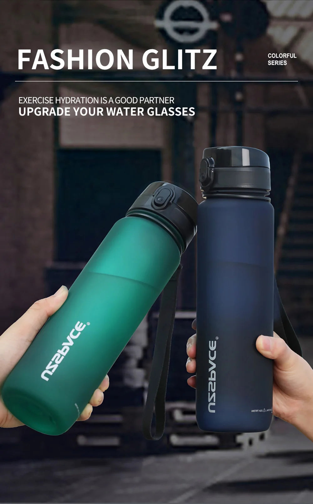 High Quality Water Bottle 500ML 1000ML BPA Free Leak Proof Portable For Adult Children Sports Gym Eco Friendly Drink Bottles