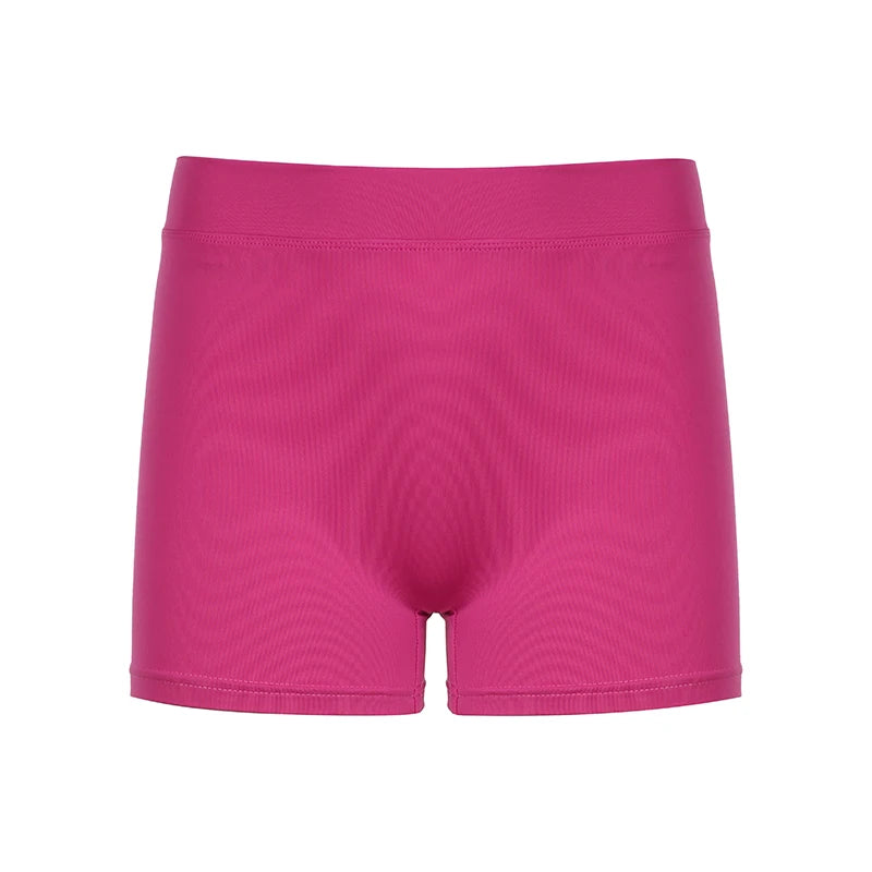 Darlingaga Casual Solid Ruched Skinny Summer Shorts Women Sportswear Gym Basic Short Pants Folds Yoga Clothing Streetwear Bottom