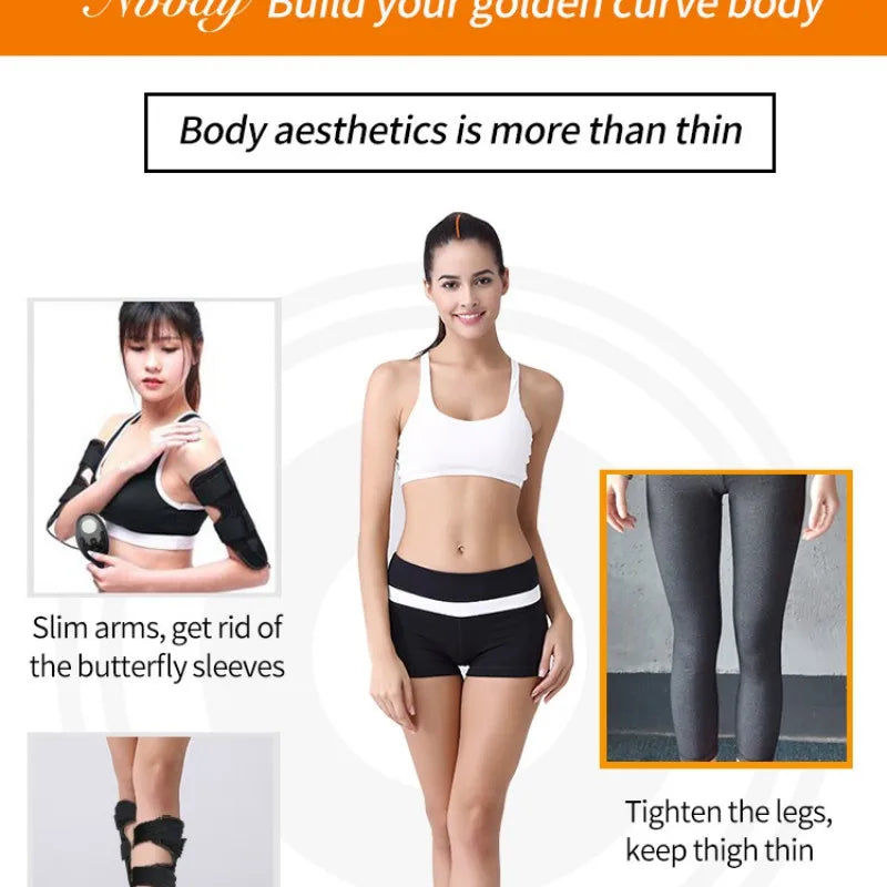 Electric Muscle Stimulator ABS Toning Belt,Gym Sports Weight Loss Body Shaper Vibrator Arm Belly Waist Massager EMS Arm Traine