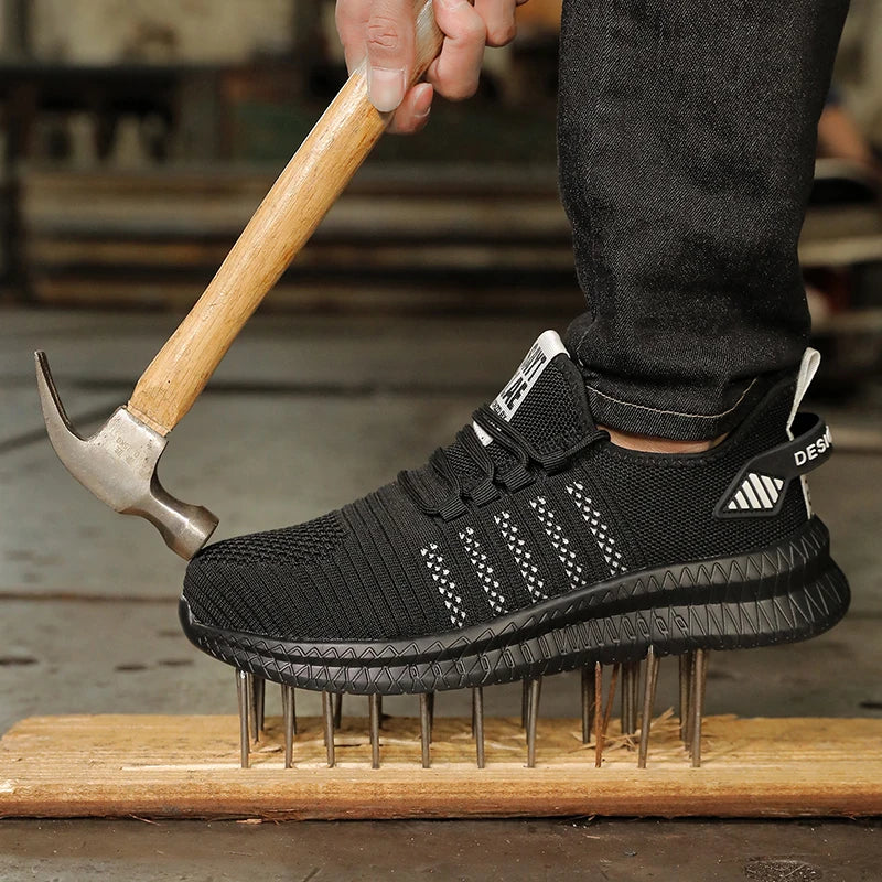Men's work safety shoes are anti smashing, anti piercing, anti slip, wear-resistant, and outdoor fashionable sports shoes