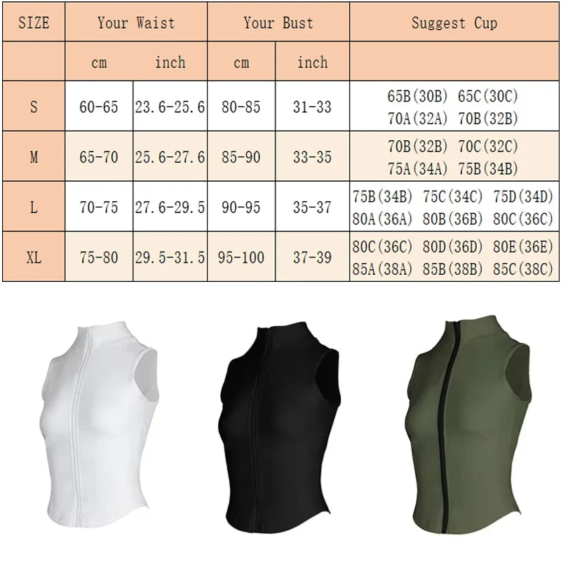 Aiithuug Athletic Zip Up Sweat Vest Jacket Sleeveless Running Yoga Tops High Neck Shirts Sports Top Fitness Women Workout Tops
