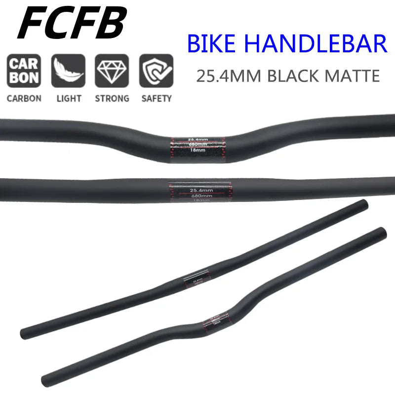 25.4 Full Carbon Handlebar Folding Bike Horizontal Handle Bar 400-700MM One-Shaped Ultralight Bicycle Straight Handlebar
