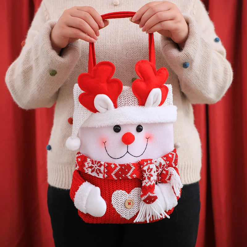 Hot Sale Christmas Gift Bag Christmas Eve Cartoon Candy Gift Bags Can Be Used for The Big Holiday Christmas Tote Bags