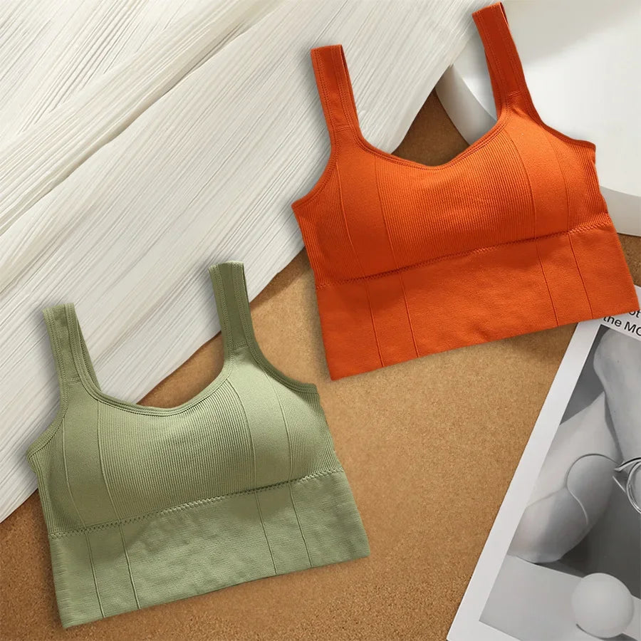 1/2/4Pcs Sports Bra Anti-Sweat Fitness Top Women Seamless Yoga Bra Shockproof Crop Top Push Up Sport Bra Gym Workout Top