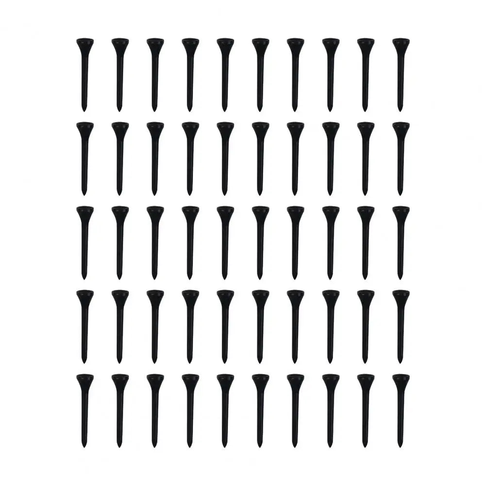 50 Pack Professional Golf Tees Plastic Black Golf Tees Tall Tees Bulk Reduce Side Spin And Friction Golf Accessory