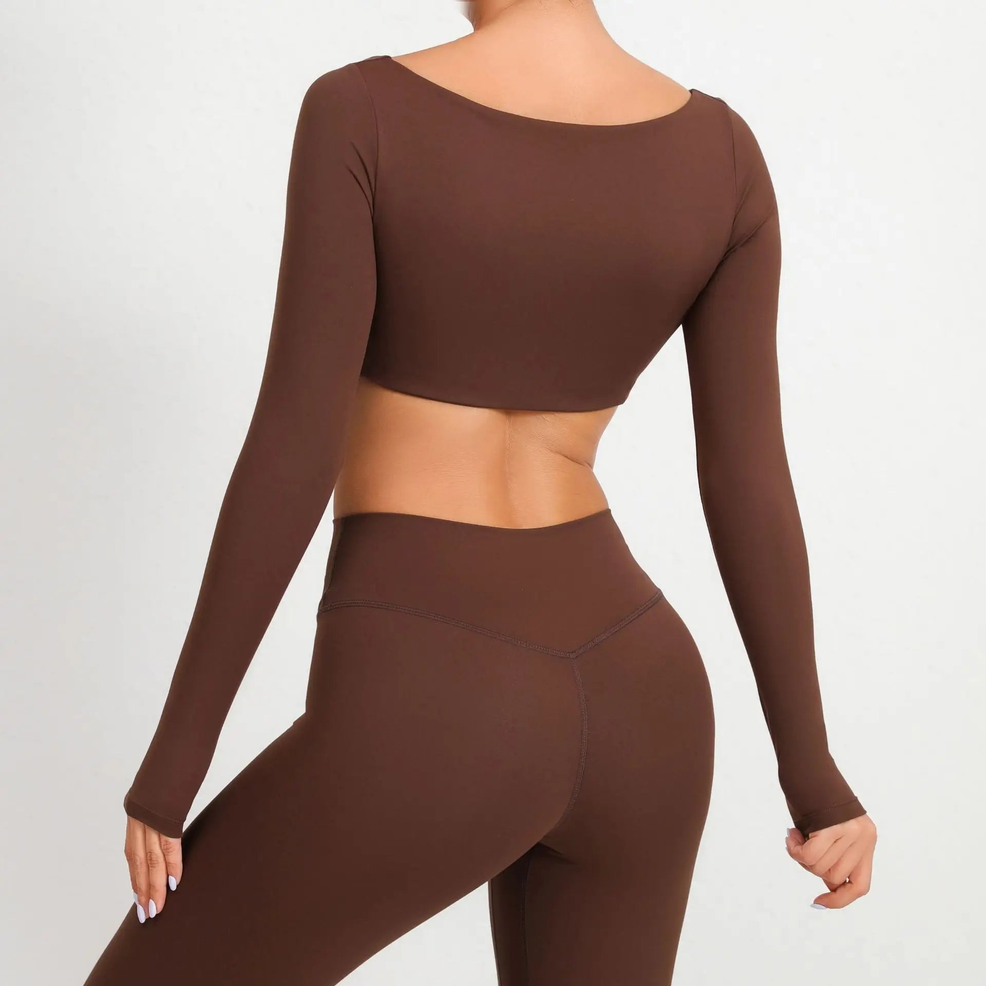 Sexy Naked Feeling Long Sleeve Yoga Clothing Stretch Female Outdoor Running Quick Dry Sportswear Women Training Tight Yoga Suit